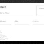 A gift certificate with a picture of a flower.